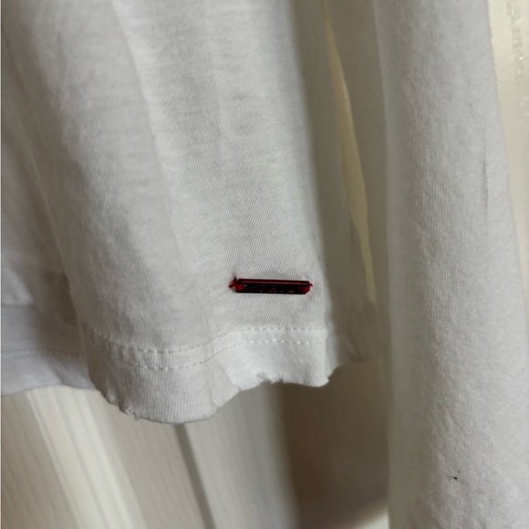 Philanthropy Alexa white distressed long sleeve T shirt size Large New! - Picture 3 of 7